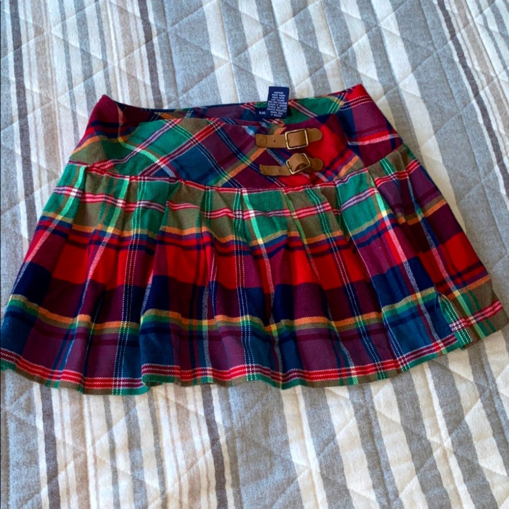 Girls 14 Ralph Lauren Plaid Pleated Kilt Skirt